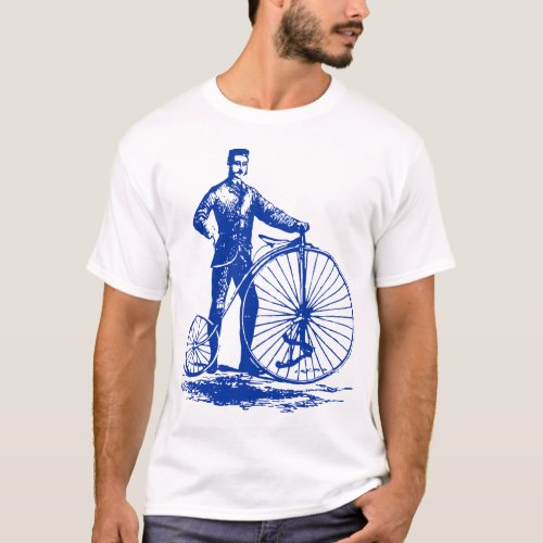 Man with Penny Farthing _ Navy T_Shirt