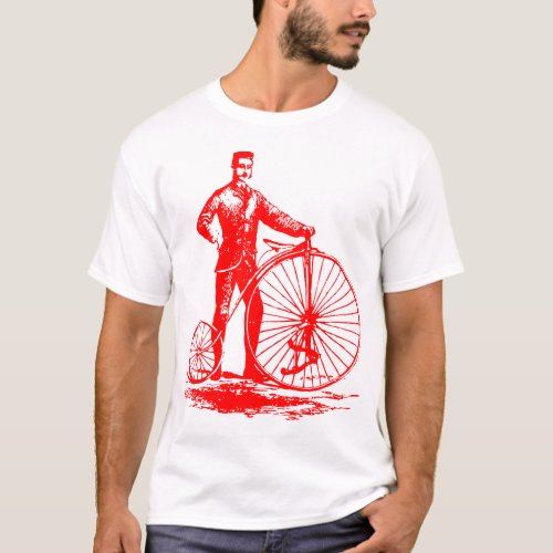 Man with Penny Farthing _ Red T_Shirt