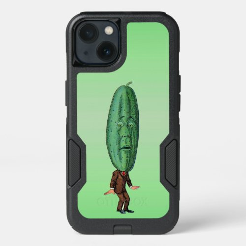 Man With Pickle Head Brown Suit Red Tie iPhone 13 Case