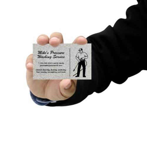 Man with Pressure Washer  Cleaning Services Business Card