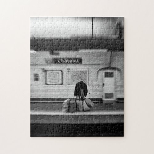 Man with shopping bags in subway Chatelet Jigsaw Puzzle