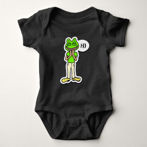 Man with Smiling Frog Head AI Art Baby Bodysuit