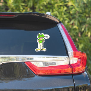 Man with Smiling Frog Head AI Art Sticker