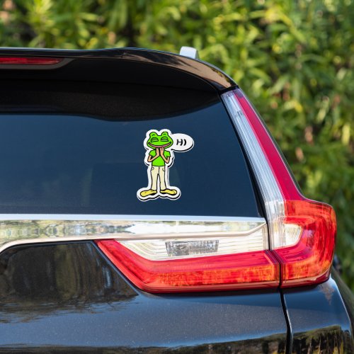 Man with Smiling Frog Head AI Art Sticker