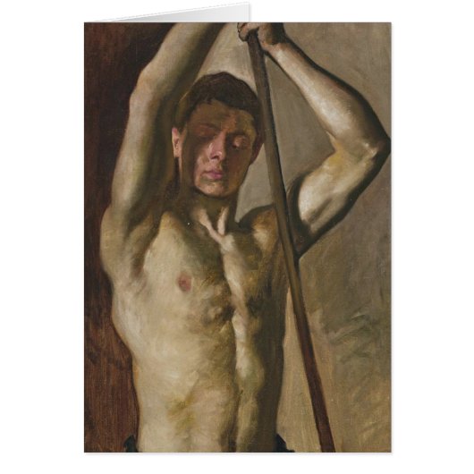 Man with Staff Cards (Front)