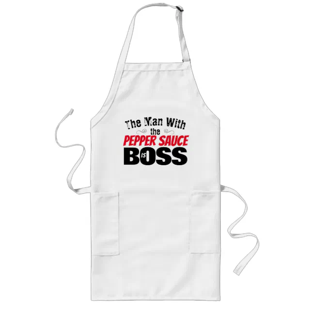 Funny White Apron I'm the Boss Novelty Kitchen Aprons 