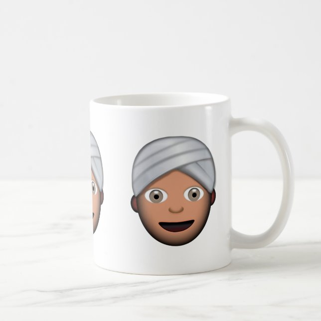 Man With Turban Emoji Coffee Mug (Right)