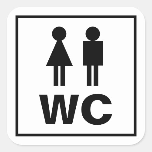 Man woman icon WC toilet sign sticker for restroom
