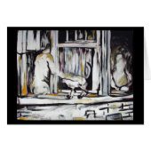 Man & Woman in Window w/ Cat - Original Art Card (Front Horizontal)