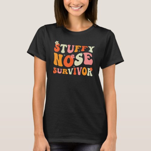 Man Women Awareness Retro Vintage Stuffy Nose Surv T_Shirt