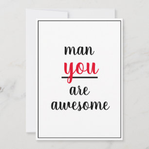 Man You Are Awesome Kind Gesture Male Person Thank You Card