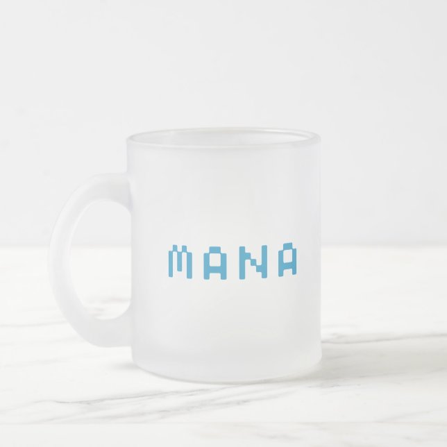 Mana gamer frosted glass coffee mug (Left)