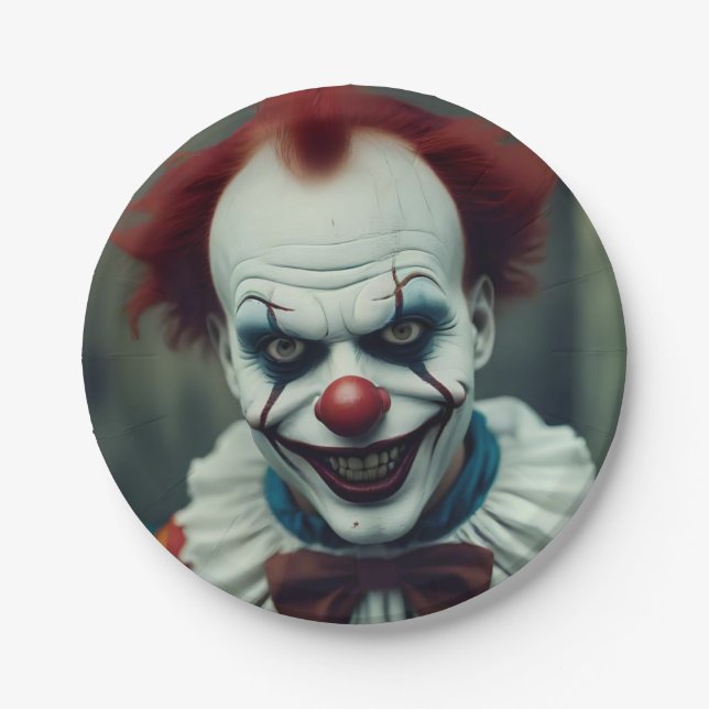 manacing clown paper plates (Front)