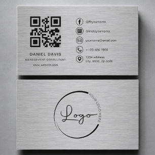 Management Consultant Metal QR Code Business Card