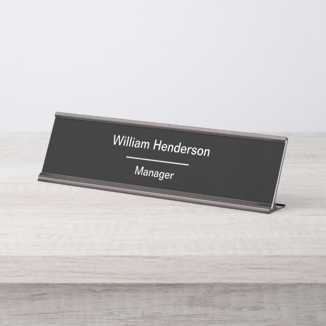Management Simple Modern Office Desk Name Plate (Front)