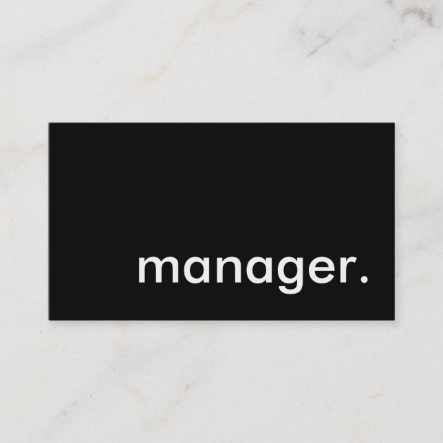manager. business card (Front)