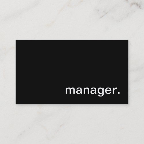 Manager Business Card