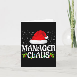 Manager Claus Christmas Lights Santa Pajama Family Card