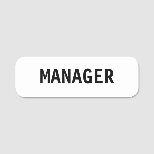 MANAGER Editable Text Name Tag (Front)