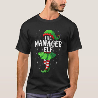 Manager Elf Christmas Girls Women Elf Squad Xmas F T-Shirt