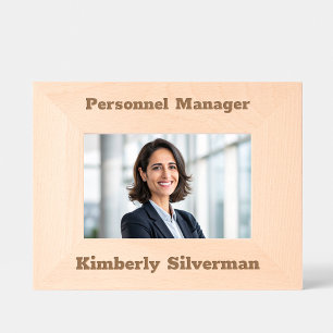 Manager Full Name Modern Job Title Rustic Script Engraved Frames