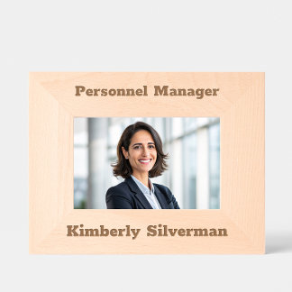 Manager Full Name Modern Job Title Rustic Script Engraved Frames