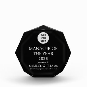 Manager Recognition Company Modern Logo Black Acrylic Award