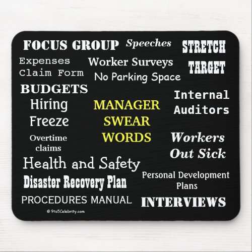 Manager Swear Words Office Humor Joke Manager Gift Mouse Pad