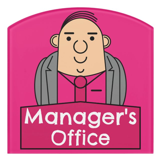 Managers Office Door Sign (Contour Front)