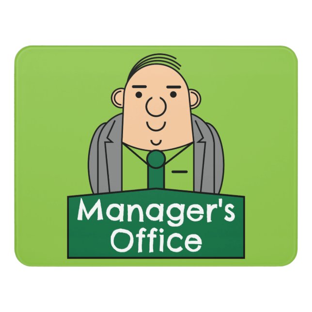 Managers Office Door Sign (Contemporary Front)