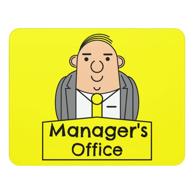 Managers Office Door Sign (Contemporary Front)