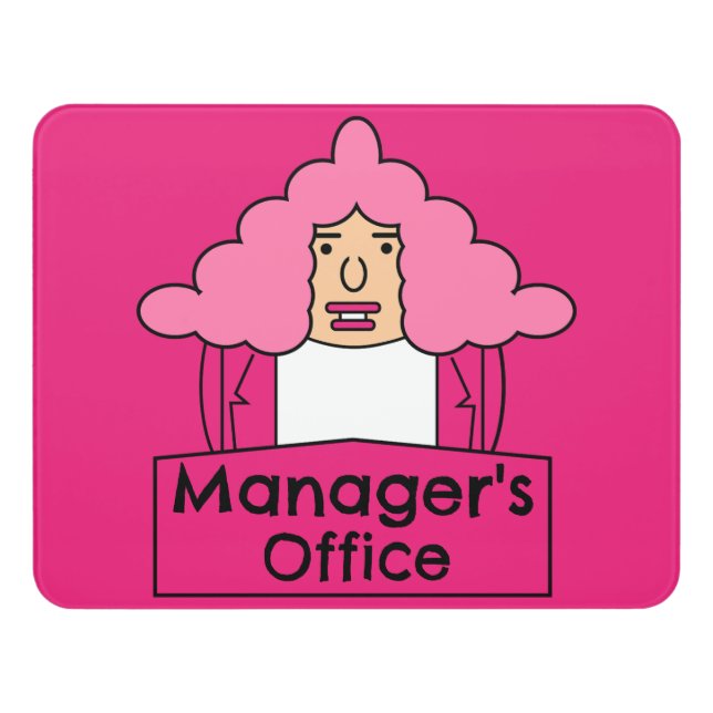 Managers Office Door Sign (Contemporary Front)