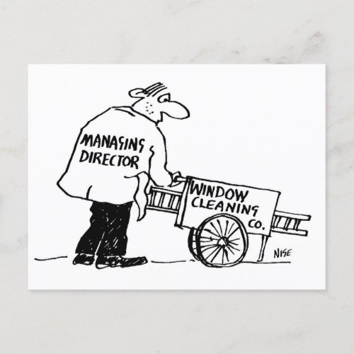 Managing Director of Window Cleaning Company Postcard