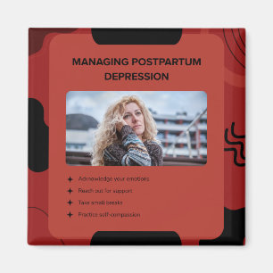 Managing Postpartum Depression Awareness Design Magnet