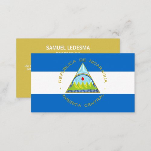 Managua Flag  Coat of Arms Flag of Nicaragua Business Card