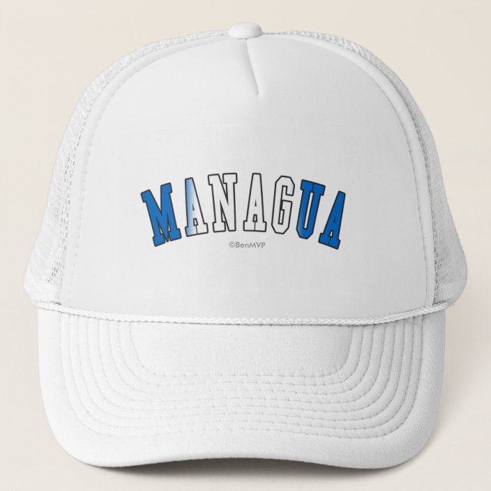 Managua in Nicaragua National Flag Colors Hat