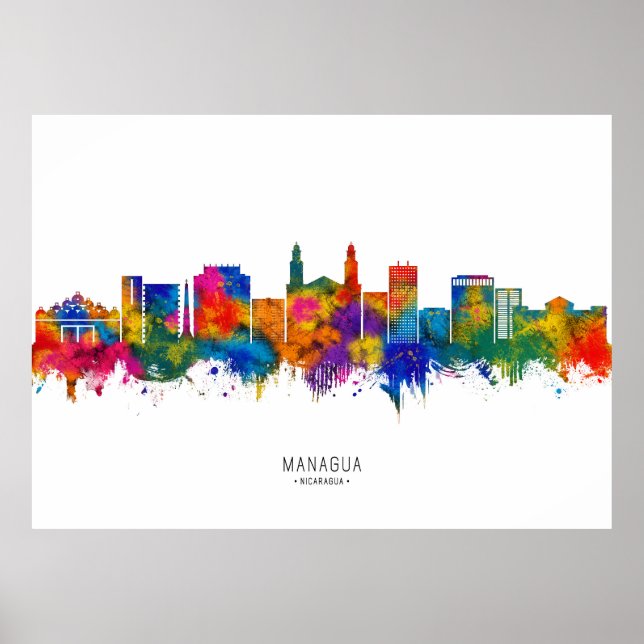Managua Nicaragua Skyline Poster (Front)