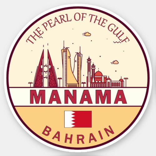 Manama Bahrain City Skyline Emblem Sticker