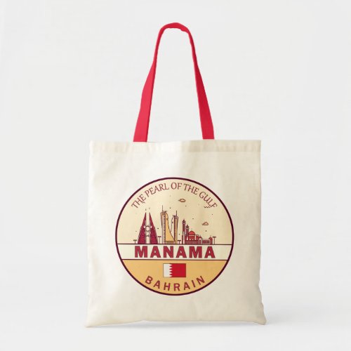 Manama Bahrain City Skyline Emblem Tote Bag