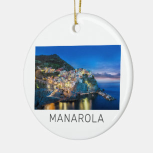 Manarola Cinque Terre La Spezia Italy Panorama Ceramic Ornament