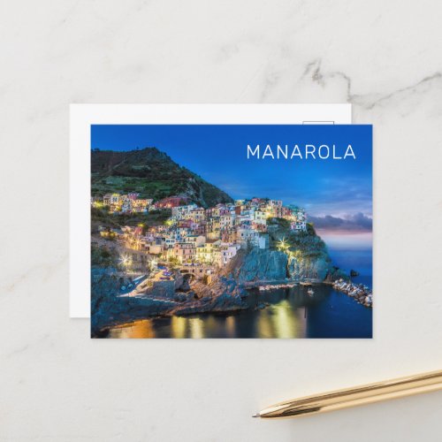 Manarola Cinque Terre La Spezia Italy Panorama Holiday Postcard