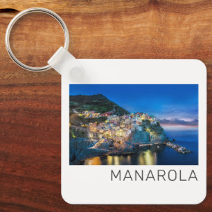 Manarola Cinque Terre La Spezia Italy Panorama Keychain