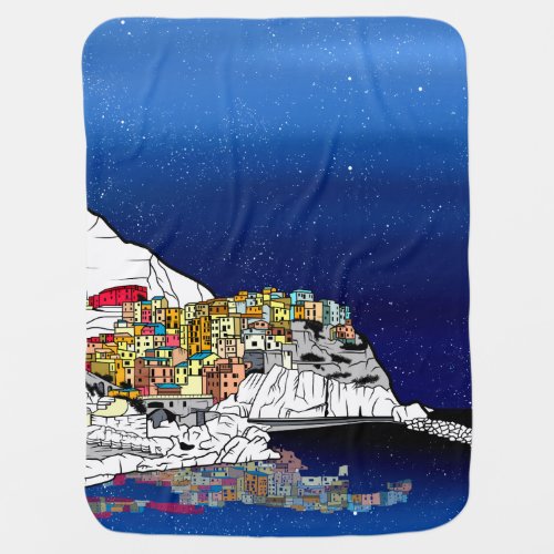 Manarola Landscape Italy Baby Blanket