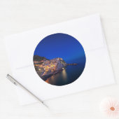 Manarola town in the Cinque Terre in the evening Classic Round Sticker (Envelope)