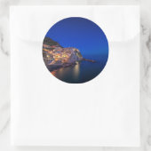 Manarola town in the Cinque Terre in the evening Classic Round Sticker (Bag)