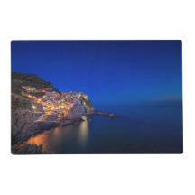 Manarola town in the Cinque Terre in the evening