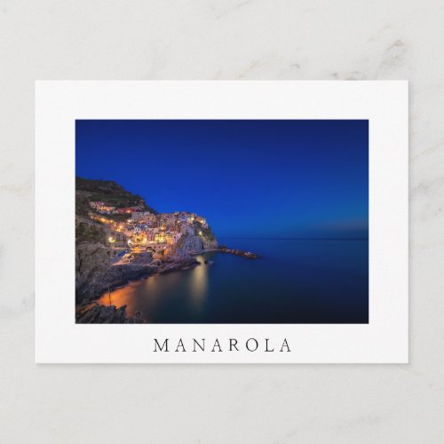Manarola town in the Cinque Terre in the evening Postcard