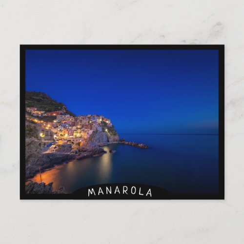 Manarola town in the Cinque Terre in the evening Postcard