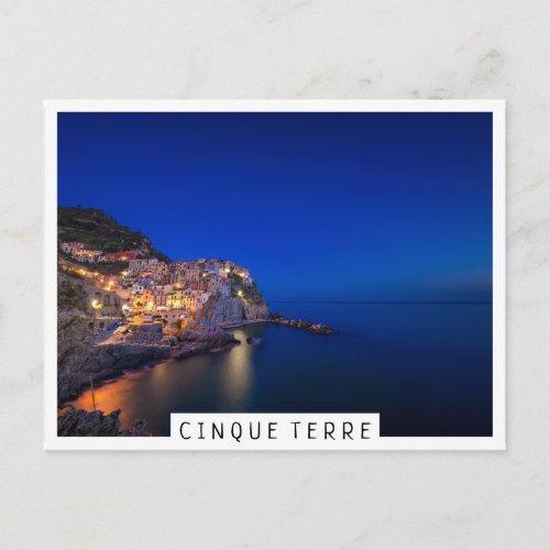 Manarola town in the Cinque Terre in the evening Postcard