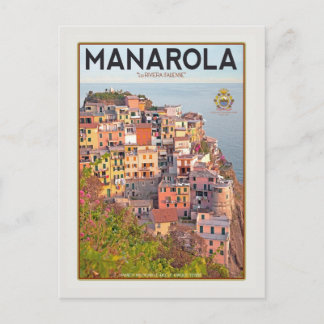 Manarola Vineyard Harbor - on white Postcard